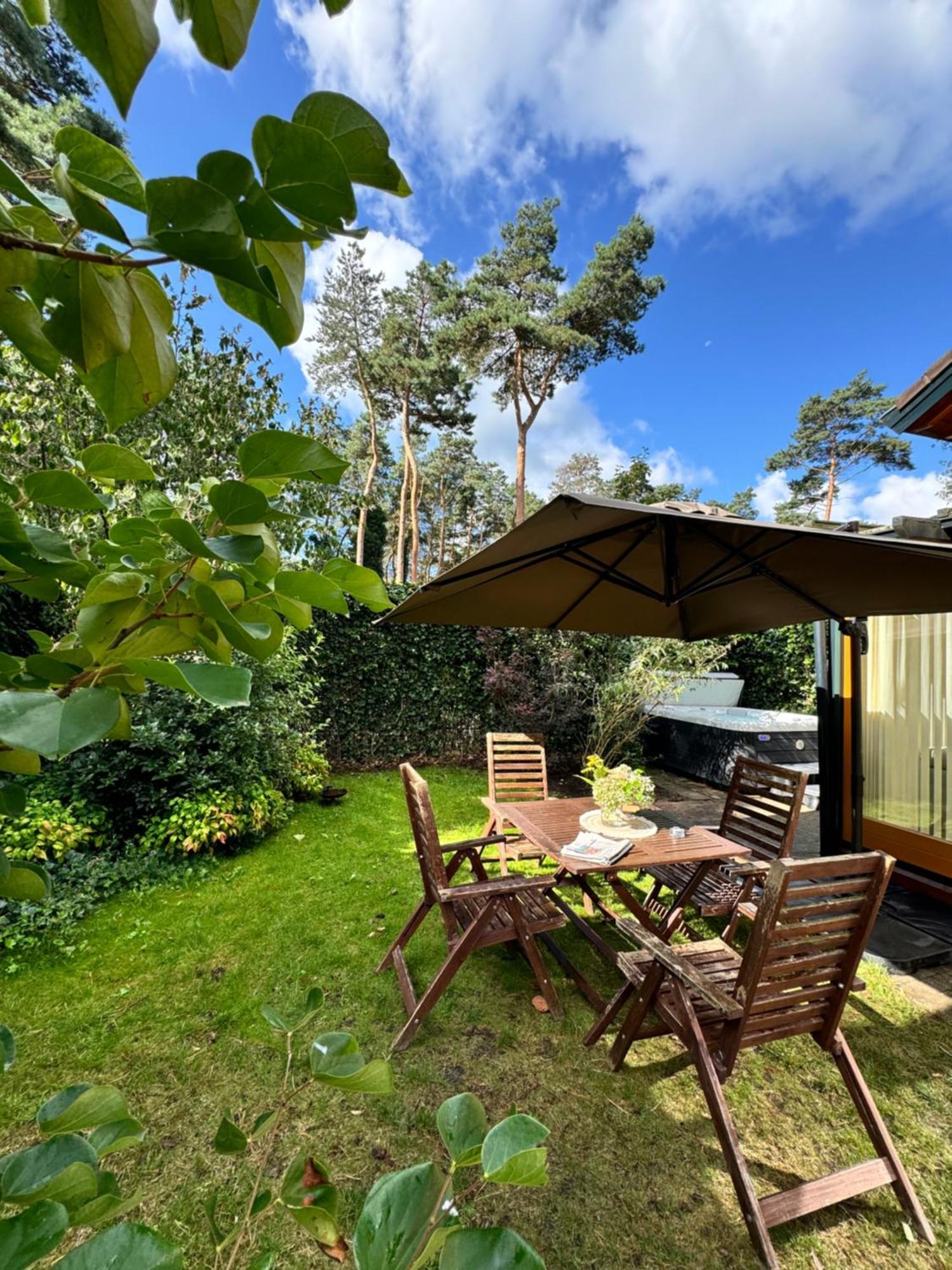 Houten Chalet/Bungalow In Het Bos, Sauna, Jacuzzi Meijel エクステリア 写真